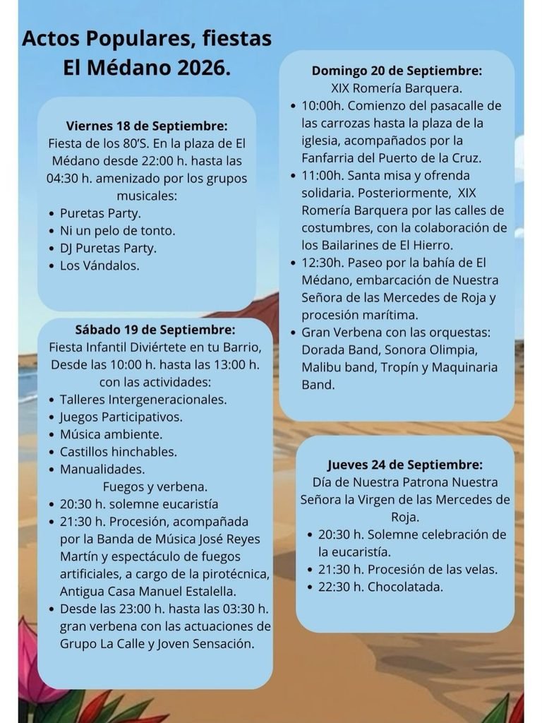 Feste di El Médano 2026: cosa c’è in programma questo settembre comisionfiestaselmedano2026 1788250967 3976458758480375410 62538832157